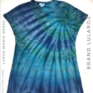 Custom Tie Dyed LuLaRoe Maria dress size large